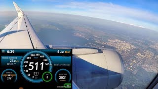 Takeoff from Kiev Ukraine Altitude and Speed Recording Airbus A320 [upl. by Bathsheb]