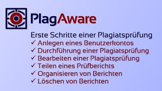 Plagiatsprüfung mit PlagAware  Erste Schritte Tutorial [upl. by Aynnek]