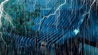 Calming Thunder and Rainstorm Sounds on Tin Roof for Deep Sleep [upl. by Selinda]