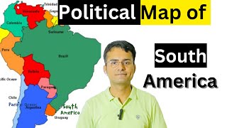 Map South American  Political map of South America  All countries on Map  By HM Tayyab [upl. by Aracot]