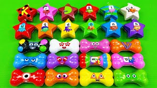 Rainbow SLIME Looking Numberblocks Alphablocks Alphablet Lore Star Bones Coloring ASMR [upl. by Ebner521]