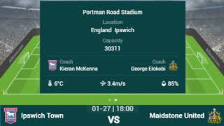 IPSWICH TOWN VS MAIDSTONE UNITED LIVE  FA CUP 2024  ROUND 4  MAIDSTONE UNITED VS IPSWICH TOWN [upl. by Paschasia]