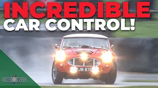 Classic Austin Healey thrown to wild drifts at Goodwood [upl. by Marcell]