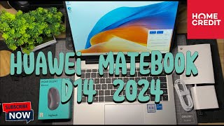 Huawei Matebook D14 2024 metallic silver unboxing 256gb ☁ aesthetic  Philippines [upl. by Cranford177]