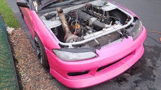 Spinning 5th Gear In A Turbo Ls Powered 240sx [upl. by Drofla]