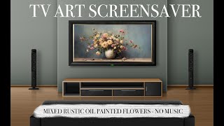 TV ART SCREENSAVER  Rustic Floral Framed 4k Vintage Art  5 hours [upl. by Trinl287]