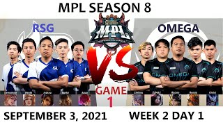 OMEGA VS RSG  GAME 1  MPL PH SEASON 8 WEEK 2 DAY 1  TAGALOG SHOUT CAST  FILIPINO [upl. by Cristi260]