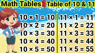 Table of 10 and 11 10 aur 11 ka Table 10 ka Table 11 ka Table Pahada 10 aur 11 tableof10and11 [upl. by Sheila]