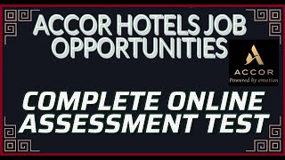 Accor Hotel Invitation to Complete Online Assessment  SUBSCRIBE accor talent meter assessment [upl. by Yelbmik]