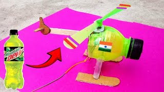 How To Make A HELICOPTER Using Plastic Bottle  flying helicopter [upl. by Nnayt236]