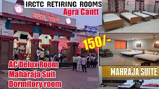 Agra Cantt Railway Station IRCTC Retiring Room AC Dormitory Room AC Double Bad Room Maharaja Suit [upl. by Moule]