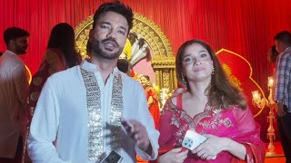 Ankita Lokhande And Vicky Jain Seeking Maa Durga’s Blessings At Goregaon Durga Mahotsav [upl. by Annadiana]