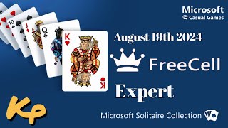 Microsoft Solitaire Collection  Daily Challenge  FreeCell Expert  August 19th 2024  20240819 [upl. by Adele]