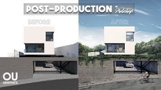 Exterior Architecture Postproduction in Photoshop [upl. by Gatian]