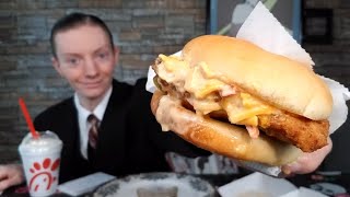 ChickfilAs NEW Honey Pepper Pimento Chicken Sandwich Review [upl. by Ursal]