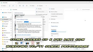 Come creare CD e DVD Dati con Windows 10  11 senza programmi [upl. by Cirdek]