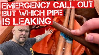 EMERGENCY PLUMBING CALLOUT…LEAKING pipe repair but which one REAL WORLD PLUMBING [upl. by Bullivant]