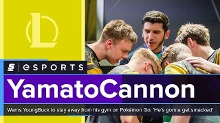 YamatoCannon warns YoungBuck to stay away from his gym on Pokémon Go ‘He’s gonna get smacked’ [upl. by Anileve]