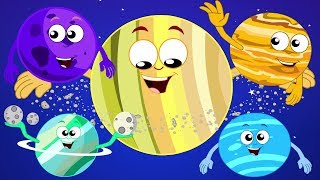 canción de los planetas  sistema solar rimas  educativa canción  Planets Song  Kids Songs [upl. by Ahsikad]