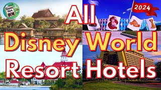 Walt Disney World HOTELS Overview  ALL DISNEY Resorts amp Hotels  2024  Orlando Florida [upl. by Blunt]