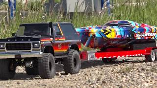 Speed Boat LAUNCH amp RIP  Traxxas TRX4 amp quotRock n Rollquot Spartan  RC ADVENTURES [upl. by Warrick]