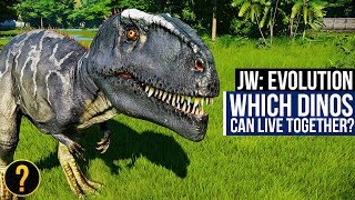 WHICH DINOSAURS CAN LIVE TOGETHER  Jurassic World Evolution Dinosaur Compatibility Guide [upl. by Amber629]