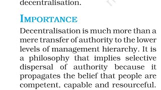 importance of decentralisation  ncert  class 12 business studies  organising [upl. by Carissa300]