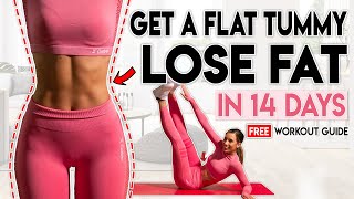 GET A FLAT STOMACH and LOSE FAT in 14 Days  Free Home Workout Guide [upl. by Brote]