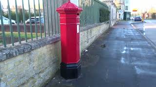 An historic Victorian Royal Mail post box Penfold 1872 old Railway Stn Gosport Hampshire England [upl. by Itsud618]