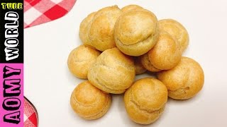 Green Tea Cream Puffs  Choux Cream with Green Tea Filling Recipe  BAKE AT HOME  YUMMY ❤ [upl. by Kitrak]