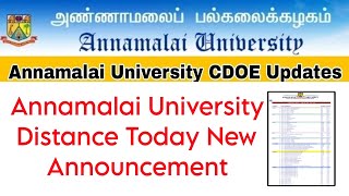 Annamalai University CDOE Today Important Updates 👍 [upl. by Ennaus149]