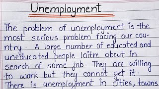 Essay writing on unemployment Il Problem of unemployment essay  Essay writing in English [upl. by Reg]