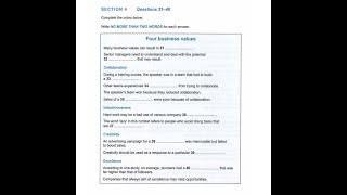 IELTS Listening Section4Four Business Values with answers [upl. by Briny416]