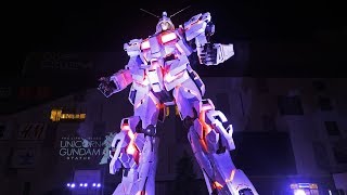 4K HDR ODAIBA UNICORN GUNDAM transformation in Tokyo Odaiba [upl. by Rubens]