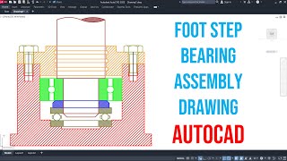 Foot Step Bearing Assembly autocad cadcam cad autocadtutorial cadcourse solidworks 3d 2d [upl. by Notlad484]