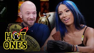 Sean Evans and Sasha Banks Try the Paqui One Chip Challenge  Hot Ones [upl. by Prager]