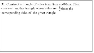 Construct a triangle of sides 6cm 8m and 10cm then construct another triangle sslcexam2023 [upl. by Annohs569]