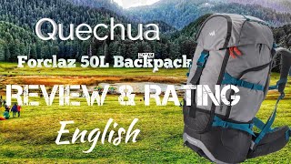 Quechua Forclaz 50L backpack  Review amp Rating  English [upl. by Odanref]