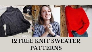 12 Free Beginner Friendly Knit Sweater Patterns  Linked in Description [upl. by Bonnette397]