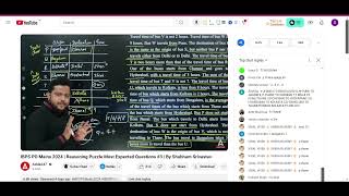 Reasoning Mains Nov 18 Part 7🔥SBIRRBRBI PO AND CLERK🔴Sumanta Chatterjee [upl. by Alleunam]