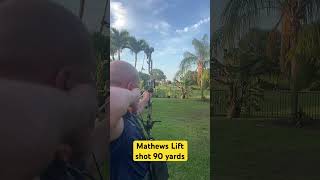 Mathews Lift 33 smacking foam on 90 yard shot mathewsarchery archery bowhunting hunting uv [upl. by Bergeman]