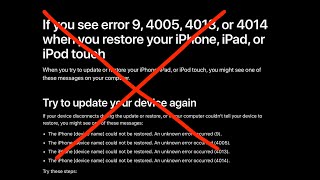 quotFix iPhoneiPad Update Error at 99 iTunes 3uTools Error 9 4005 4013 4014  Easy Solutionquot [upl. by Homere]