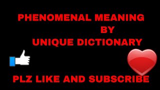 Phenomenal meaning [upl. by Karli]