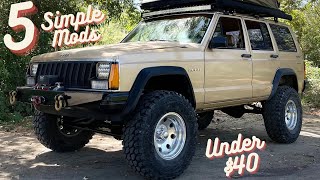 5 SIMPLE Upgrade Mods For The Jeep Cherokee Xj [upl. by Gentille]