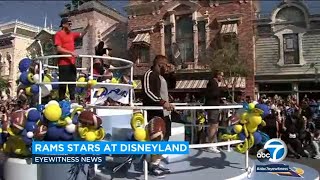 Disneyland honors Rams stars Stafford Kupp and Donald with parade l ABC7 [upl. by Ytiak161]