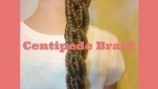 Centipede Braid Hairstyle 4 Strand Fishtail Braid [upl. by Nosreg]