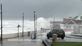 Golden Bay Holiday Village  Westward Ho High Tides amp 50mph Winds [upl. by Ahsap]