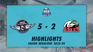 Ducs dAngers 52 Aigles de Nice  Highlights  Synerglace Ligue Magnus 202324 [upl. by Hareemas]