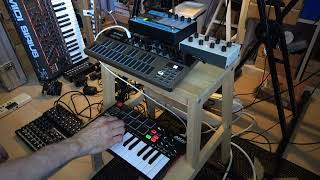 Akai MPK mini play song Quartet with Donner Syn Bass MAM MB33 and AdrenaLinn III 2082023 [upl. by Alecia]