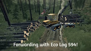 FS22 Forwarding a few loads with the Eco Log 594 on Holmakra [upl. by Eyr]